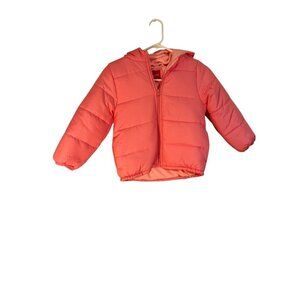 London Fog Girls Coral Hooded Puffer Jacket M/5-6 Fleece Lined Winter Coat NWT
